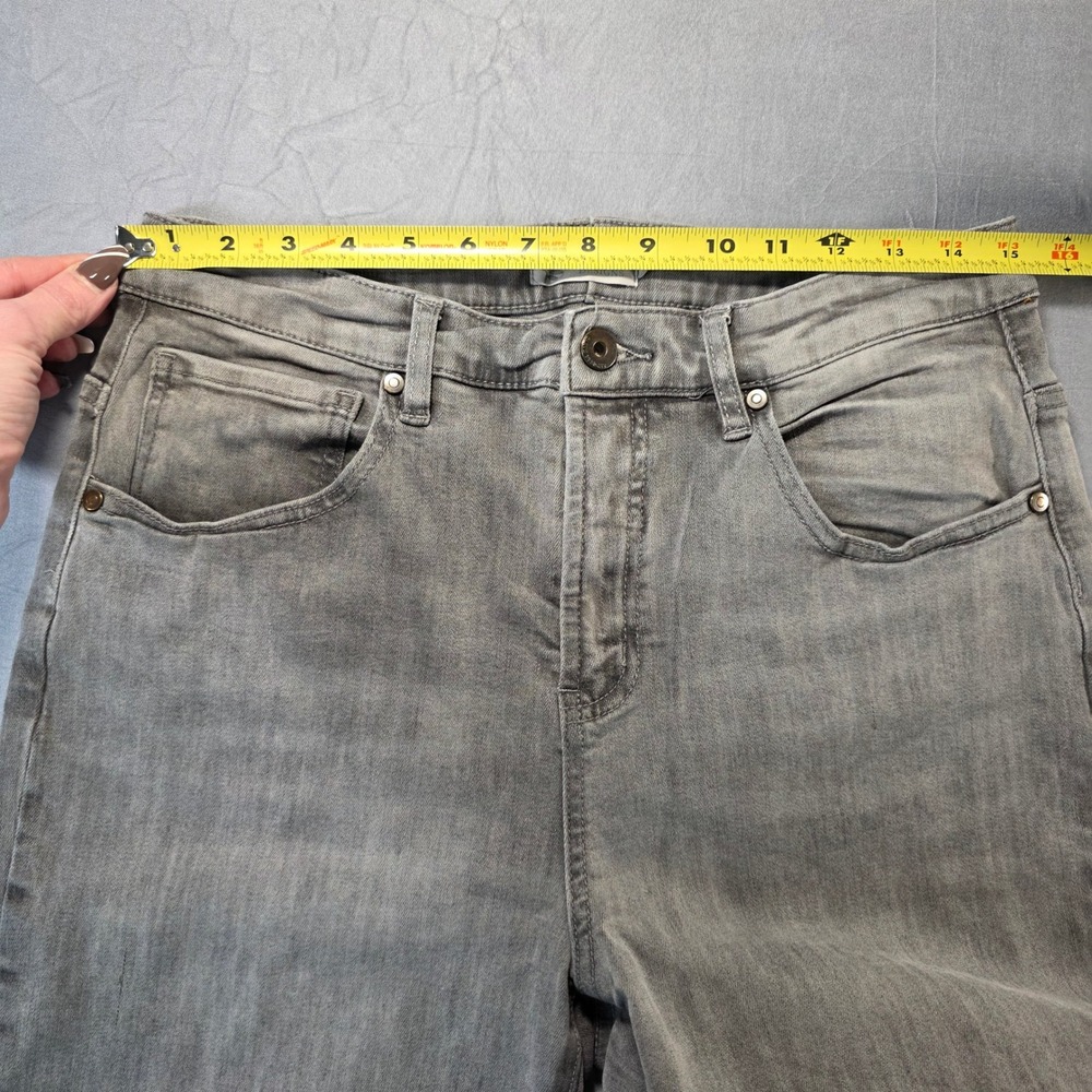 Carve Designs Gray Organic Cotton Straight Leg Raw Hem Jeans Womens Size 12 - Picture 2 of 12